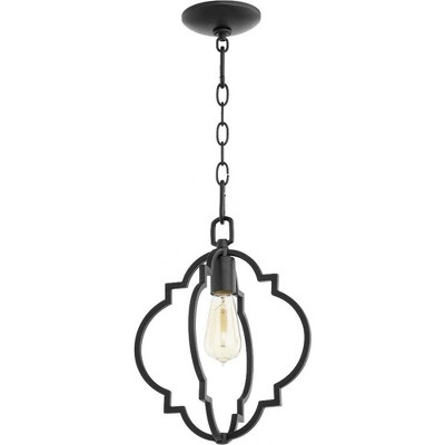 Quorum Lighting Dublin 1-Light Pendant, Noir, 11W, 14H, Chain Hanging, Dry Rated
