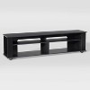 Bakersfield TV Stand for TVs up to 80" Black - CorLiving: Contemporary Console, Open Shelves, Cable Management - 2 of 4
