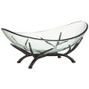 Kensington Hill St. Tropez Black Metal and Clear Glass Oval Decorative Bowl - 3 of 4