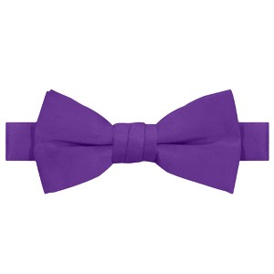 Jacob Alexander Young Boys' Solid Color Pre-Tied Adjustable Banded Bow Tie - 1 of 4
