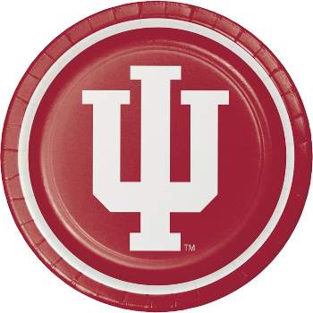 24ct University Of Indiana Hoosiers Paper Plates Red - NCAA