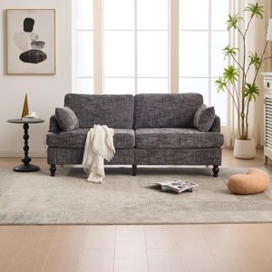 2 Seater Modern Loveseat Sofa with USB Charging Port and LED Lights for Living Room -3irtyhousy - 1 of 4