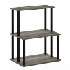 Furinno 3-Tier Ladder Kitchen Rack Storage Shelf Microwave Stand Open Shelves for Kitchen&Living Room&Home Storage,French Oak Grey/Black - 4 of 4