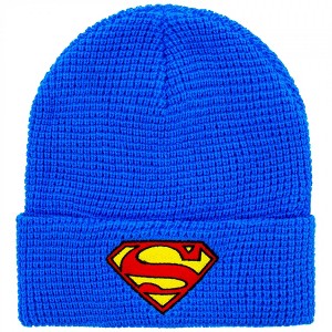 Adult Superman Embroidered Logo Waffle Knit Cuff Beanie - 1 of 1