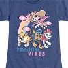 Girls' - Paw Patrol - Pawsitive Vibes Skye Marshall Chase Rubble Fitted Short Sleeve Graphic T-Shirt - 2 of 4