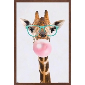 Trends International Reinders - Funky Giraffe Framed Wall Poster Prints - 1 of 4