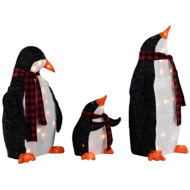 Northlight Set of 3 Lighted Penguin Family Outdoor Christmas Yard Decoration, 5 of 8