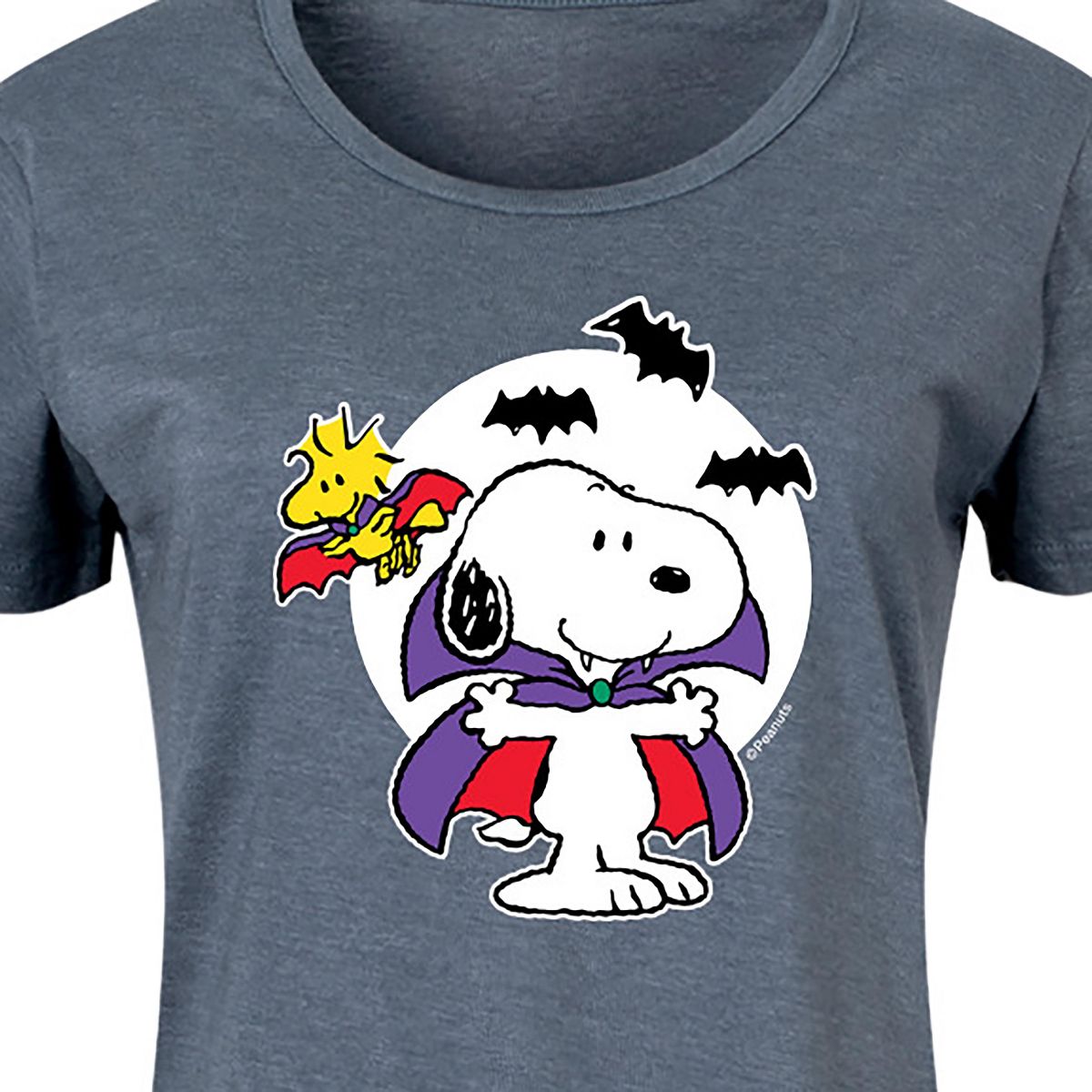 Women's - Peanuts - Snoopy Woodstock Vampire Graphic T-shirt Dress - thumbnail 2