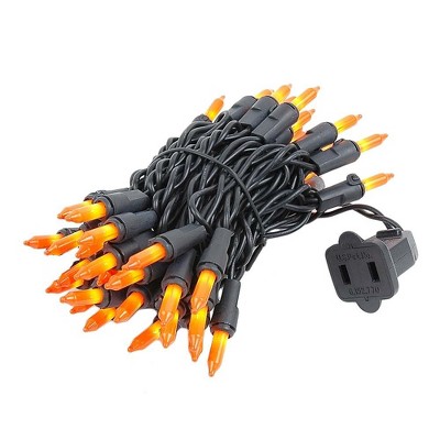 Novelty Lights 50 Light Incandescent Mini Christmas String Lights Black Wire 11 Feet