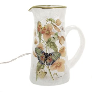 Stony Creek 8.75 In Butterflies & Lavender Pitcher Electric Flowers Spring Novelty Sculpture Lights - 1 of 3