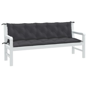 vidaXL Garden Bench Cushions 2 pcs Melange Anthracite 70.9"x19.7"x2.8" Fabric - 1 of 4