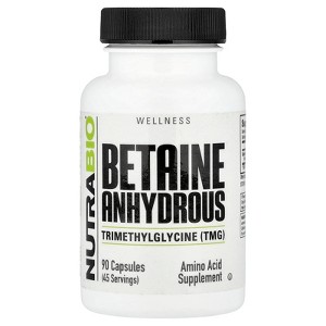 NutraBio Betaine Anhydrous, 90 Capsules (500 mg Per capsule) - 1 of 4