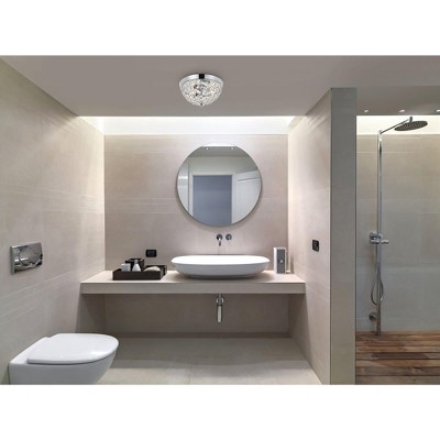 Taye Chrome and Glass 2-Light Flush Mount