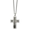 Chisel Stainless Steel with Black Carbon Fiber Inlay Cross Pendant on a 24" Curb Chain Necklace - 2 of 2