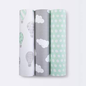 Swaddle Blankets In the Clouds 3pk - Cloud Island™ Joyful Mint