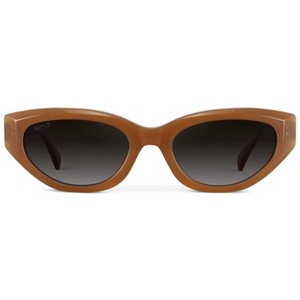 WMP Eyewear Womens Polarized Narrow Cat-Eye Sunglasses, Oval Acetate Frame, Hand-Polished - 1 of 4