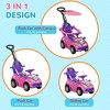 Vynxaria 3 in 1 Car for Kids 1-3 Years, Foot to Floor Baby Push Car with Removable Handle for Boys and Girls, Pink - 4 of 4