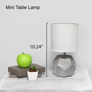 Simple Designs 10.24" Round Geometric Prism Mini Table Lamp with Matching Fabric Shade - 1 of 4