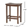 TOAOTBNBO Counter Height Barstools with Footrests, Wood Saddle Stools Set of 2, Kitchen Bar Chairs with Subtly Curved Seat, Mahogany - 3 of 4