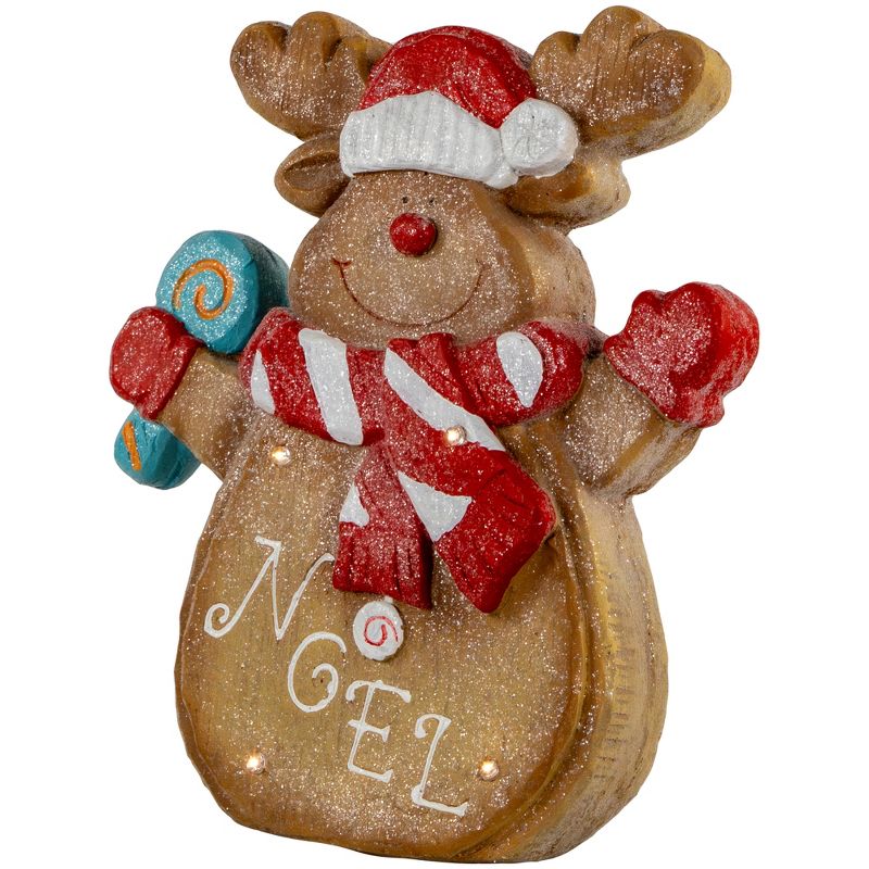 Northlight 14.25" LED Lighted Noel Gingerbread Reindeer Christmas Decoration, 3 of 6