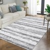 Washable Modern Geometric Rug Non Slip Low Pile Rug Soft Throw Floor Cover Foldable Indoor Carpet for Living Room Bedroom Playroom Nursery - 2 of 4
