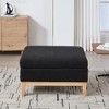 Racxily Upholstered Wood Base Storage Ottoman -Square Footrest/Coffee Table, , Rubberwood Legs,for Entryway/Bedroom/Living Room - 4 of 4