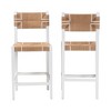 bali & pari 2pc Talli Paper Loom and Mahogany Wood Bar Stool Set Brown/White - 3 of 4