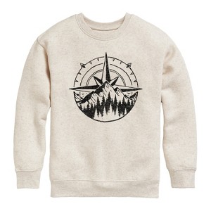 Boys' - Instant Message - Compass Nature Scene Graphic Long Sleeve Fleece Sweatshirt - 1 of 4