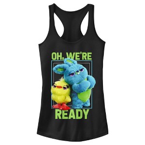 Juniors Womens Toy Story Ducky & Bunny Ready Pose Racerback Tank Top - 1 of 4