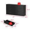 FUFU&GAGA Art - Deco Black Dresser: 6 Drawers with Geometric Patterns, Elevate Your Living Room - 3 of 4