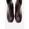 NAPOLI - Brown Leather Block Heel Boot (Women) brown cilt 5.5 Forever & Always Shoes US - 3 of 4