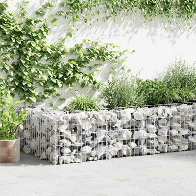 vidaXL Gabion Wall Galvanized Steel 177.2"x11.8"x19.7"