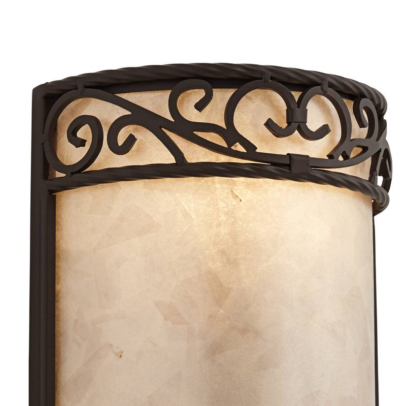 John Timberland Natural Mica Rustic Wall Light Sconce Walnut Brown Metal Scroll 7 3/4" Fixture for Bedroom Bathroom Vanity Reading Living Room House, 3 of 9