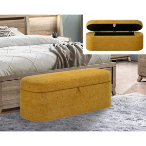 Kumasinova 46" Modern Storage Ottoman Bench with Hidden Compartment,Entryway Bench with Wooden Frame,End of Bed Storage Bench for Bedroom&Living Room - 1 of 4