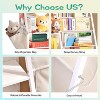 Vynxaria Bookshelf Series 24 in. Wide White Metal 4-Shelf Kids Bookcase with Extra Pocket and Side Pockets - 3 of 4