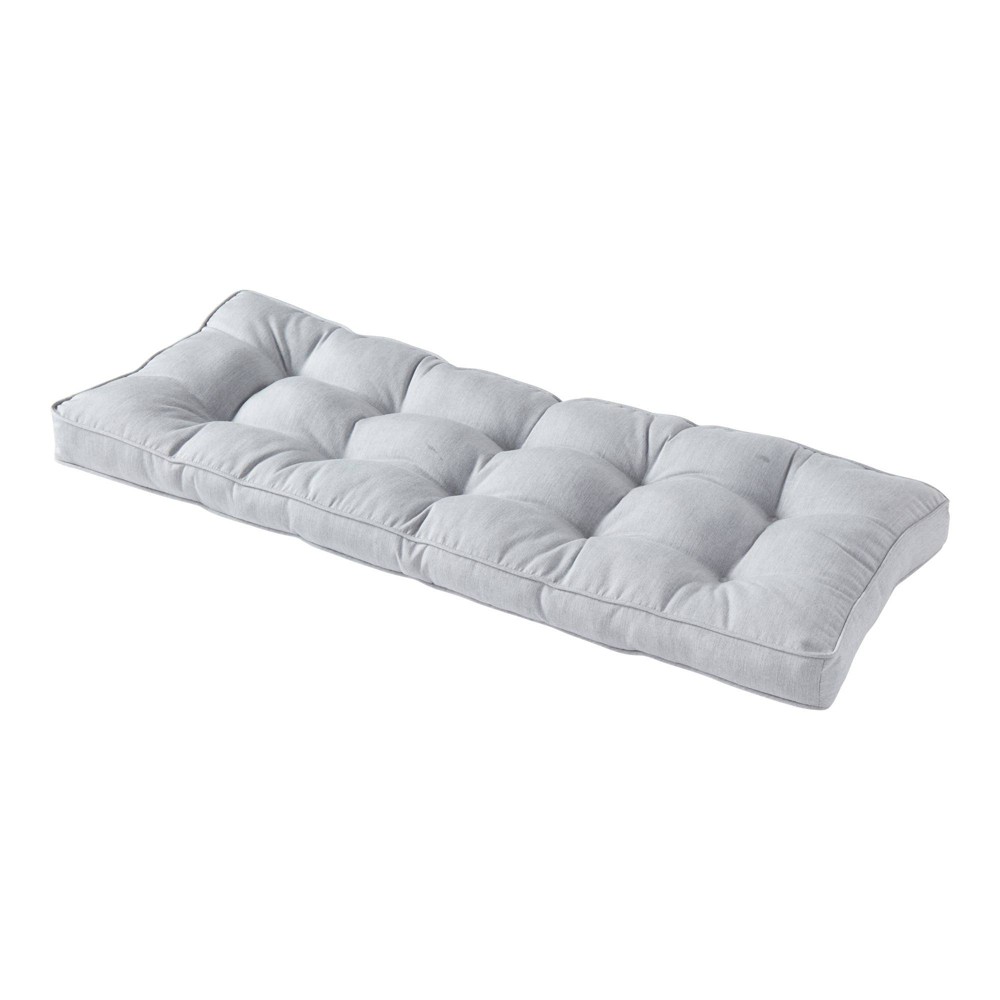 Sunbrella 18"x51" Solid Outdoor Bench Cushion Granite: Sunbrella Fabric, Water & UV Resistant
