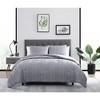 The Nesting Company Elm Collection 3 Piece Stripe Seersucker Bedding Comforter Set with 2 Pillow Shams and Comfortable Microfiber Machine Washable - 4 of 4