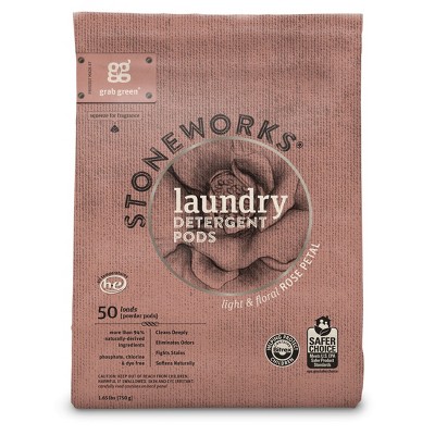Grab Green Stoneworks Laundry Detergent Pods, Rose Petal Scent