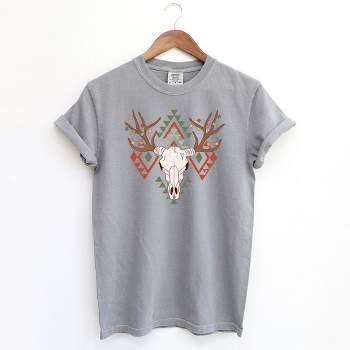 Simply Sage Market Women's Christmas Bull Short Sleeve Garment Dyed Graphic Tee