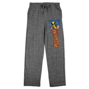 X-Men (1997) Wolverine Men's Heather Gray Sleep Pants - 1 of 4