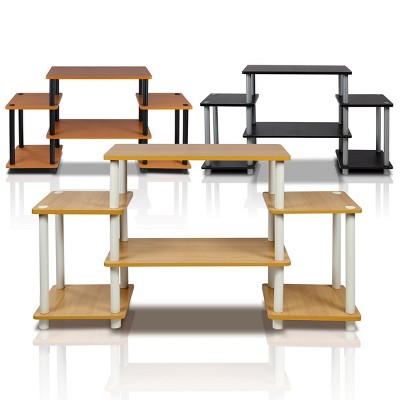 Beech & White Turn-N-Tube No-Tools Entertainment Stand