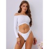 Allegra K Women's Waist Lace Low-Waisted T-Back Striped Thongs - 4 of 4