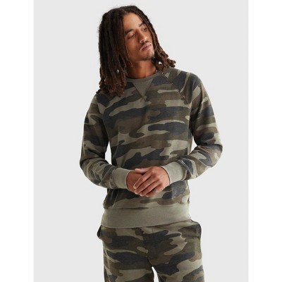 Lucky Brand Men's Venice Burnout Camo Crew : Target