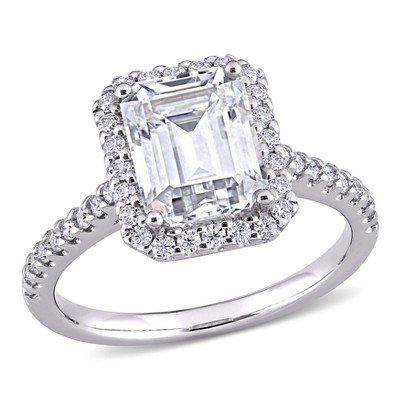 EVERLY JEWELRY  |   10K White Gold 2 7/8 CT DEW Created Moissanite-White Fashion Ring