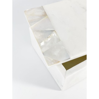 White Marble and Mother of Pearl Decorative Box