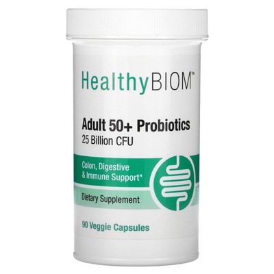 HealthyBiom Adult 50+ Probiotics, 25 Billion CFU, 90 Veggie Capsules