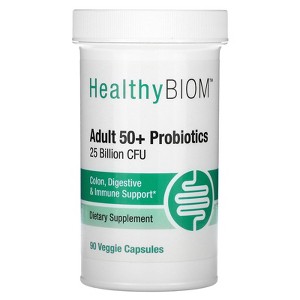 HealthyBiom Adult 50+ Probiotics, 25 Billion CFU, 90 Veggie Capsules - 1 of 3