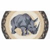 Earth Rugs Rhino Printed Round Jute Trivet – 10" Rustic Table Protector - 2 of 3
