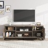 Farmhouse TV Stand for 75 Inch, Rustic Entertainment Center with Adjustable Shelves and Sturdy Metal Legs - 2 of 4