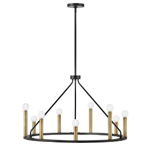 Lark Lazlo 9 - Light Chandelier in  Black/Lacquered Brass - 1 of 4